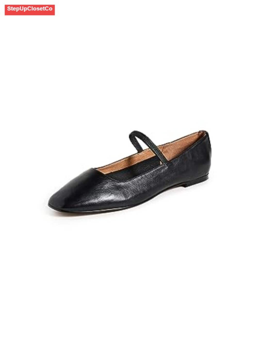 Leather Ballet Flats Cushioned Footbed Square Toe Slip-On
